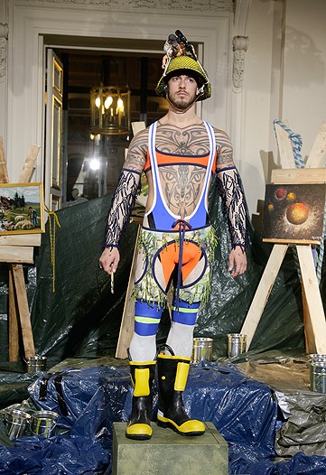 And now for the piest de resistance of the Srping '10 season. I give you Bernhard Willhelm. I know he is oen fo the "bad boy of fashion" but all I can say here is...well...nothing. I want to see every editor walk around in one of these get ups in the tents in NYC in September. Yeah girl, be the first!