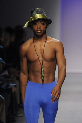 Alakazia makes quirky man hat and bike pants the must have pairing. And look, he's wearing boxers with that. This is the first man to need Underalls.