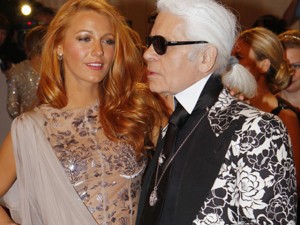 Karl and Blake Lively at the Costune Institute Gala.