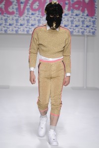 And when you're not fencing, you are in full regalia with this lurex head-to-toe knit thing accentuating your crotch.
